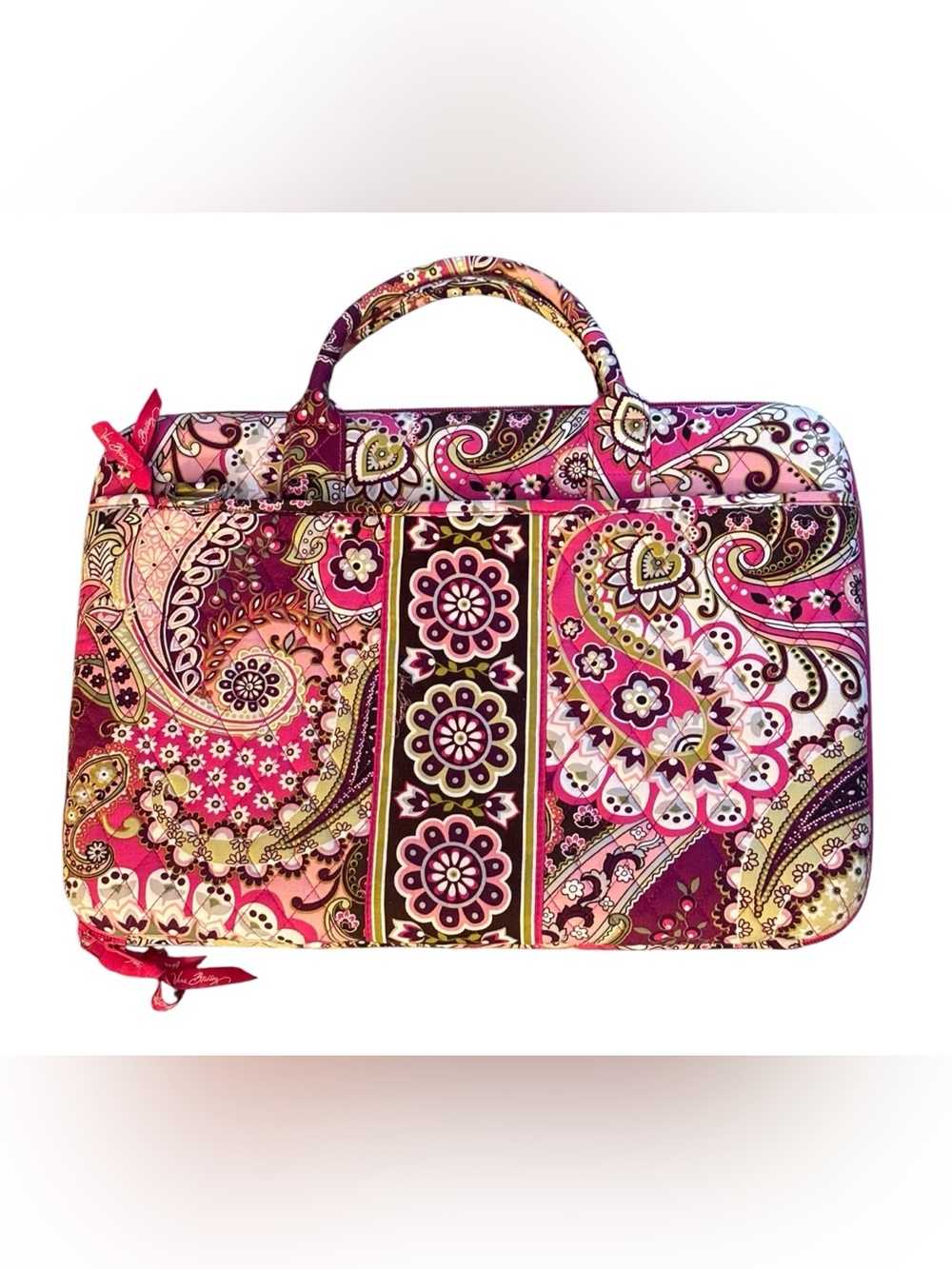 Vera Bradley Very Berry Paisley Quilted Laptop Bag-12 X 17 like new